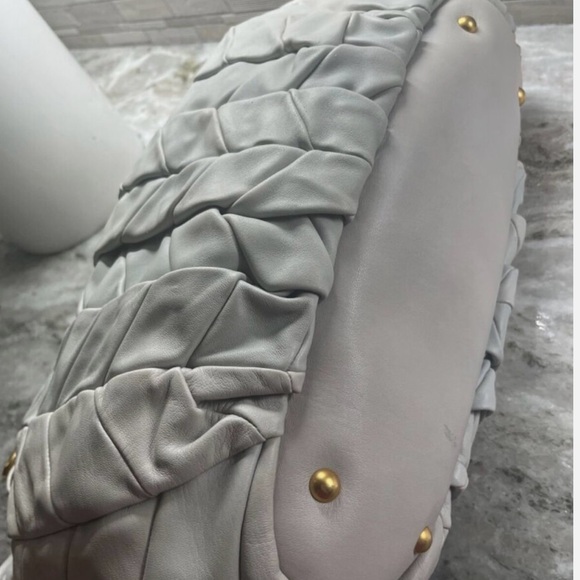 Miu Miu Nappa Leather Patchwork Light Blue Tote - Picture 9 of 11